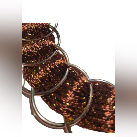 Belt- Mesh and Metal Circle with fringe, VTG - Picture 2 of 7